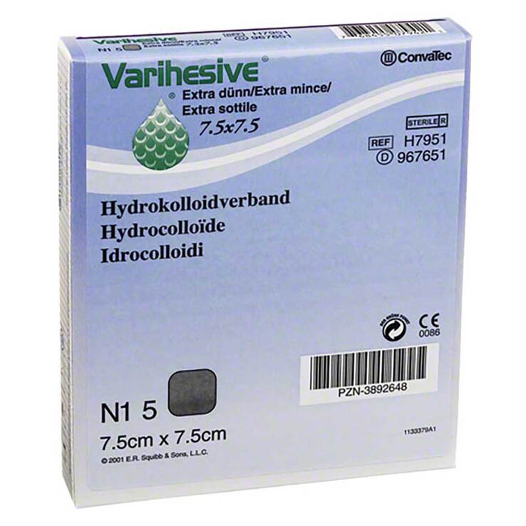 Varihesive extra dünn 7,5x7,5 cm Hkv hydroaktiv - 1