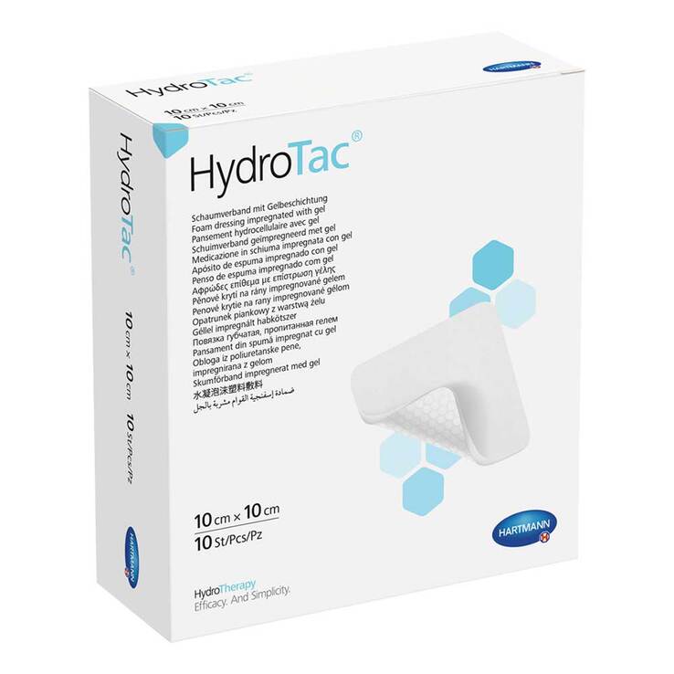 Hydrotac Schaumverband 10x10 cm steril 10 St