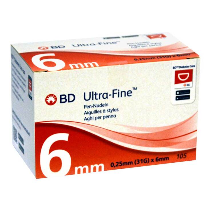 BD Ultra-Fine Pen-Nadeln 6 mm 31 G 0,25 mm 105 St