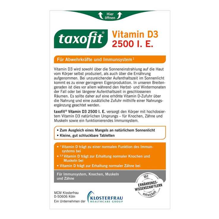 Taxofit Vitamin D3 2500 I.E. Tabletten - 7