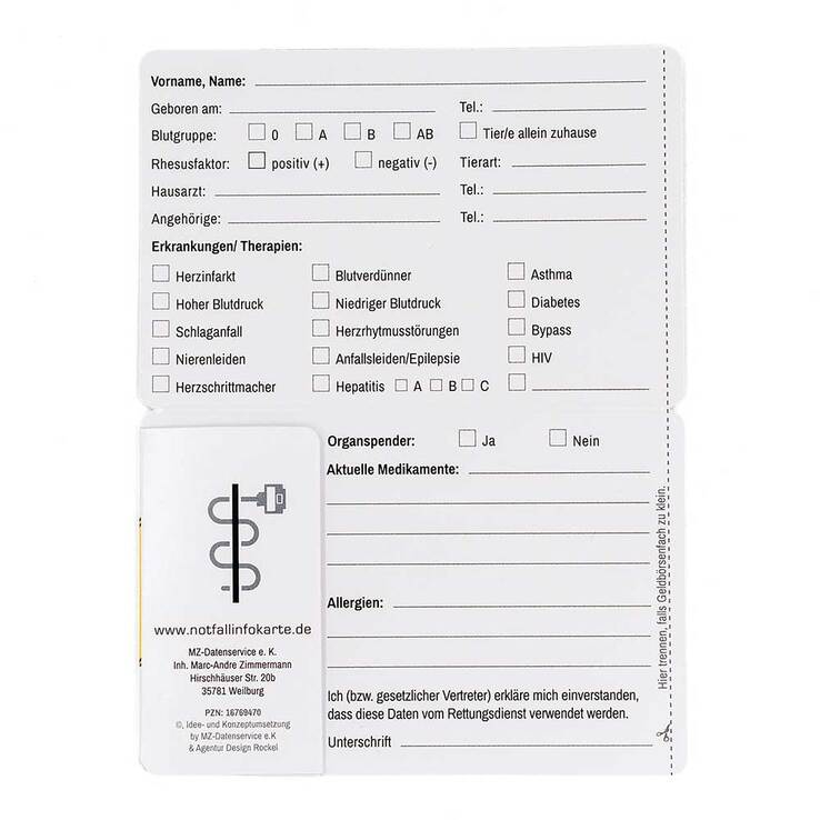 Notfall-Info-Kartenhülle für die Gesundheitskarte - 3