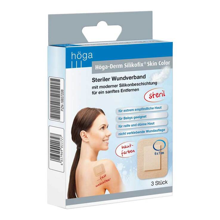 Höga-Derm Silikofix Skin Color ste.Wundv.6x7 cm 3 St