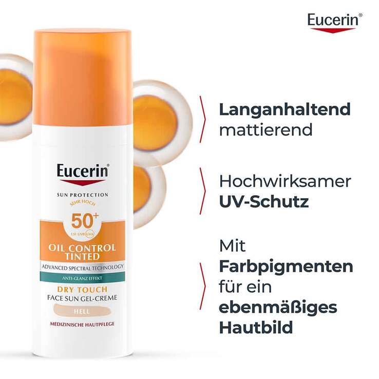 Eucerin Sun Oil Control tinted Creme LSF 50 + hell - 4