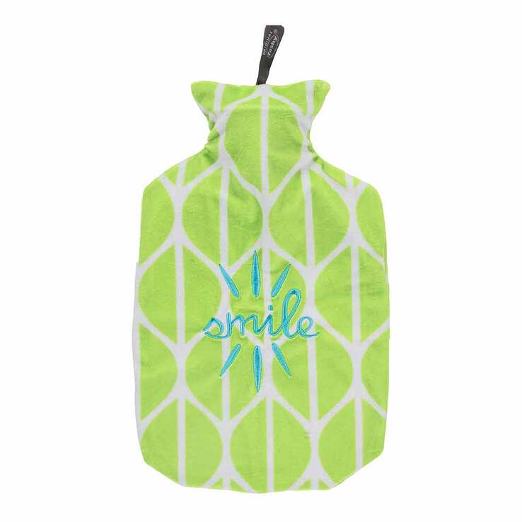 Fashy Wärmflasche Flauschb.Stick.2 l grün 67371 62 - 1