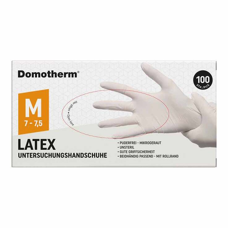 Domotherm Untersuchungshandschuhe Latex unsteril pf M blau - 1