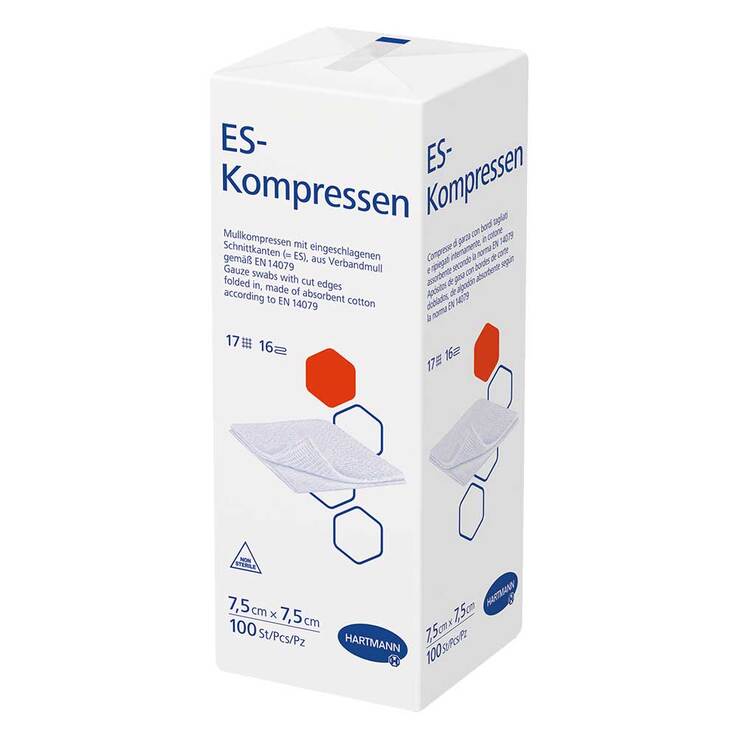 ES-Kompressen unsteril 7,5x7,5 cm 16fach - 1