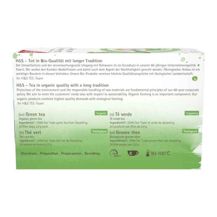 H&S Bio Grüner Tee aus Darjeeling Filterbeutel - 2
