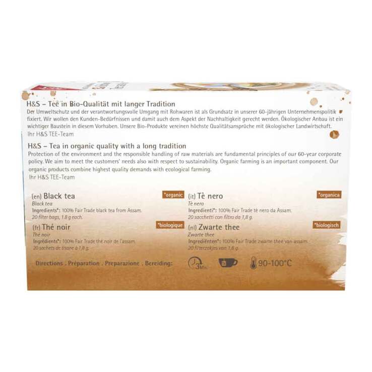 H&S Bio Schwarzer Tee aus Assam Filterbeutel - 2