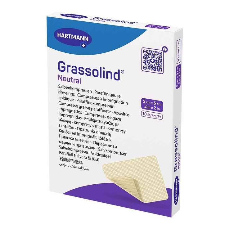 Grassolind Salbenkompressen 5x5 cm steril 10 St