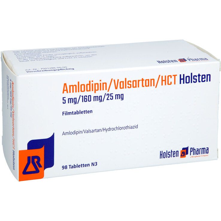 Amlodipin / Valsartan / HCT Holsten 5 / 160 / 25mg Fta - 1