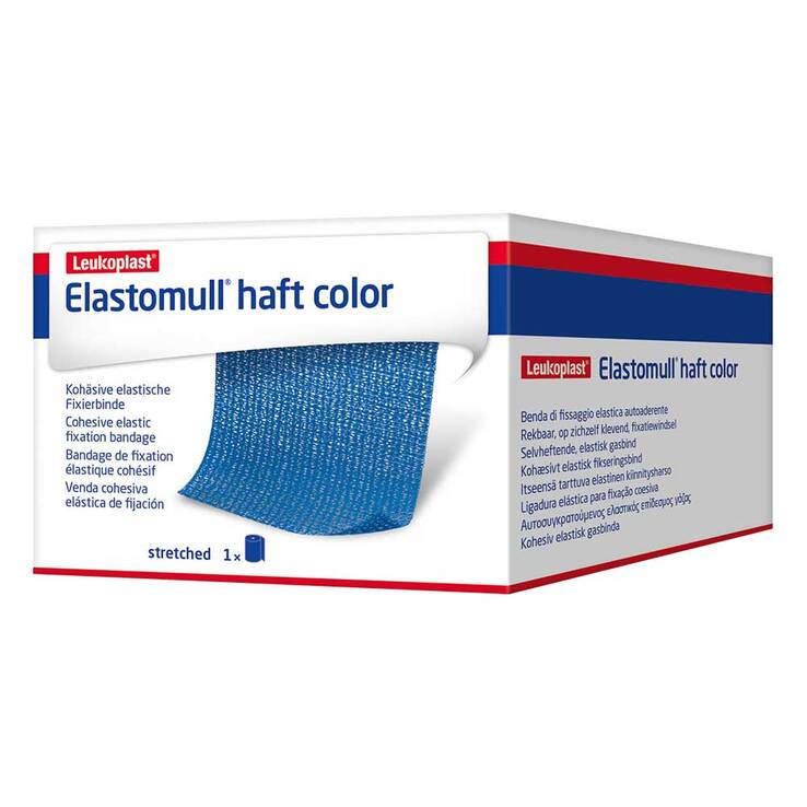Elastomull haft color 6 cmx20 m Fixierbinde blau 1 St