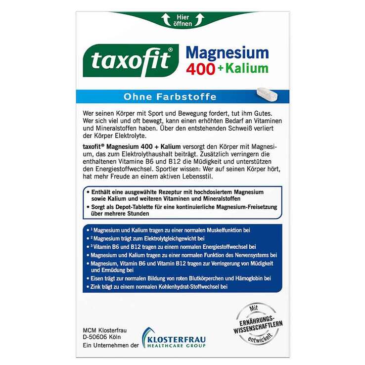 Taxofit Magnesium 400 + Kalium Depot Tabletten - 8