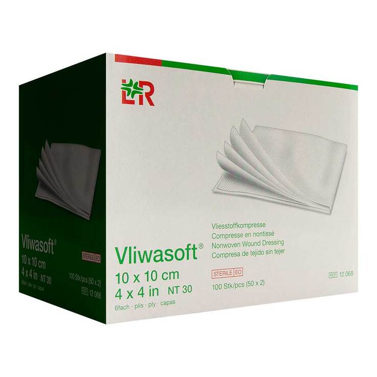 Vliwasoft Vlieskompressen 10x10 cm steril 6l. 50X2 St