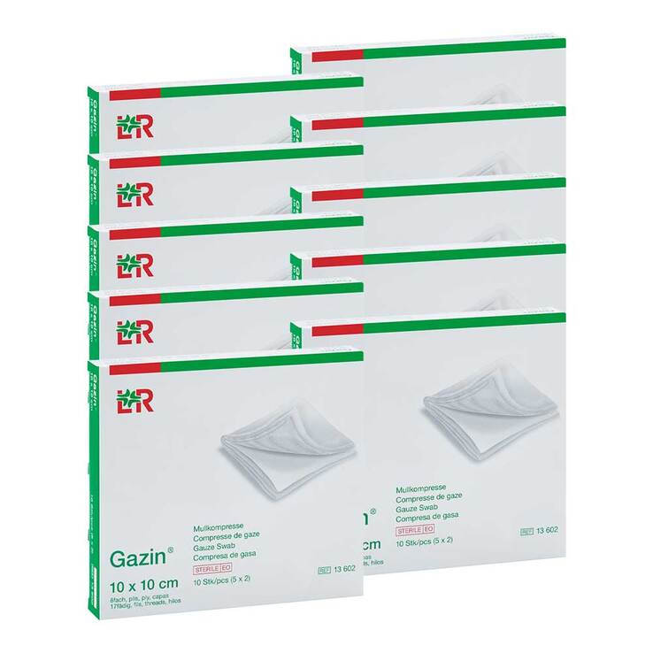 Gazin Mullkomp.10x10 cm steril 8fach - 1