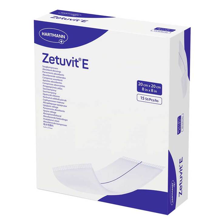 Zetuvit E Saugkompressen steril 20x20 cm 15 St