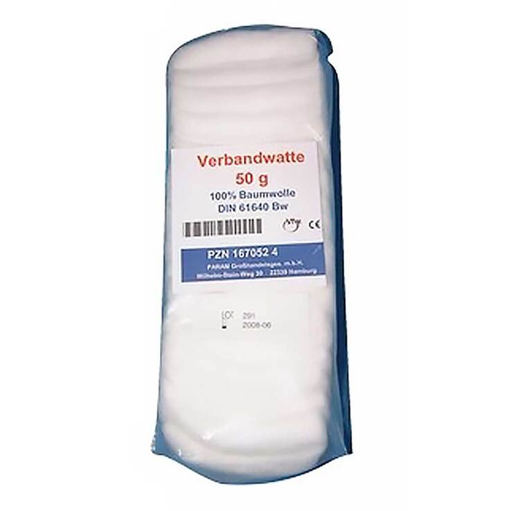 Watte Gefaltet gelegt 100% Baumwolle 50 g