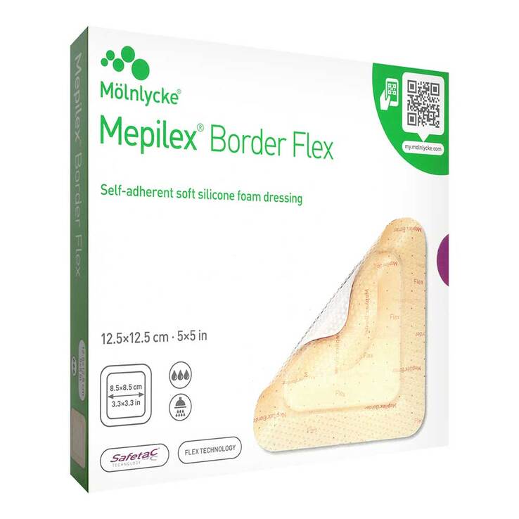 Mepilex Border Flex Schaumverband haft.12,5x12,5 cm - 1