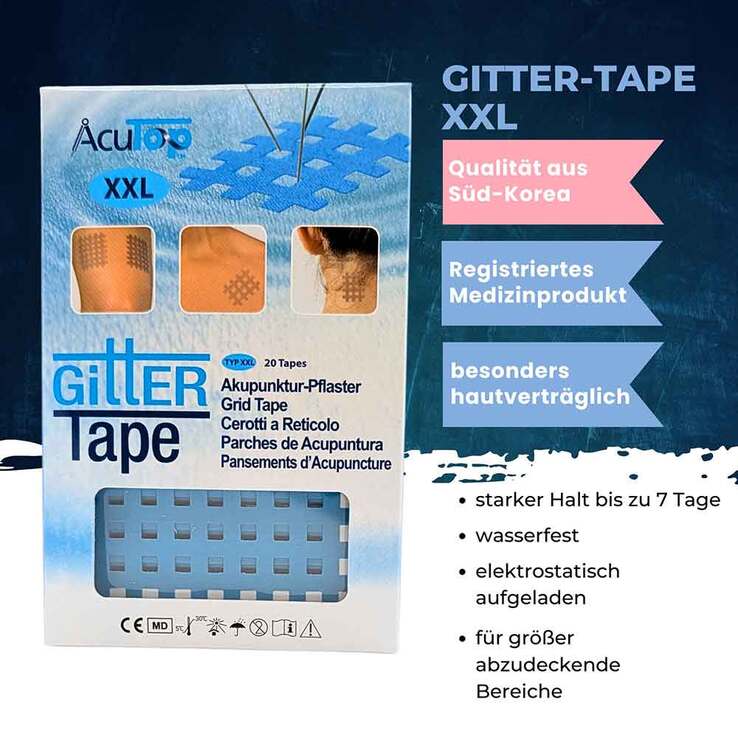 Gitter Tape Acutop Akupunkturpflaster XXL 7,5x10cm blau - 2