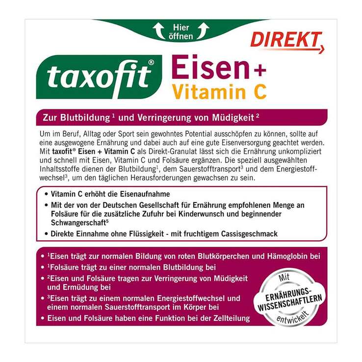 Taxofit Eisen + Vitamin C Direkt Granulat - 8