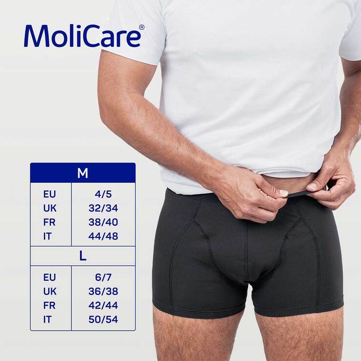 Molicare men Absorbent underwear + 5 Pads Größe M - 6