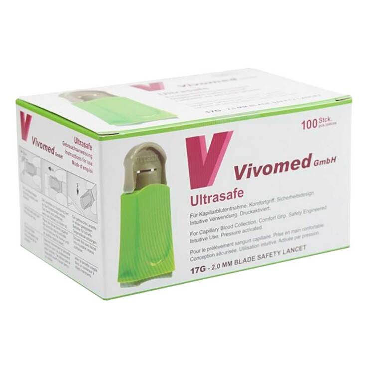 Sicherheitslanzetten Ultrasafe 17 G 1,4x2 mm grün - 1