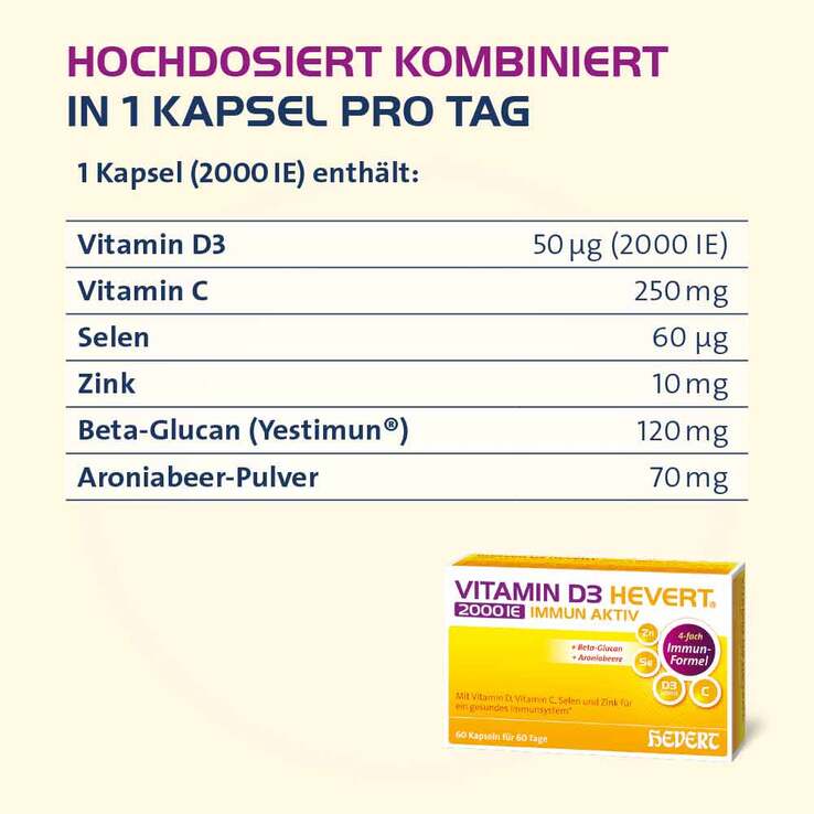 Vitamin D3 Hevert 2000 IE Immun Aktiv Kapseln - 2