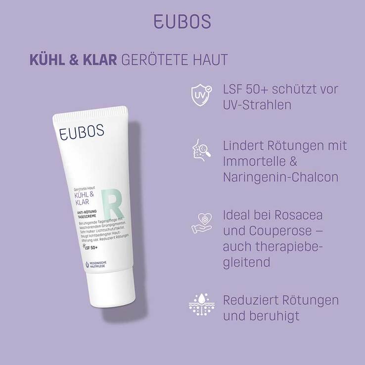 Eubos Kühl & Klar Anti-Rötung Tagescreme LSF 50 + - 3