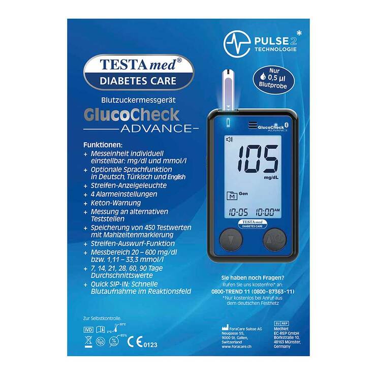Testamed Glucocheck Advance BZ MG Starterset BT - 4