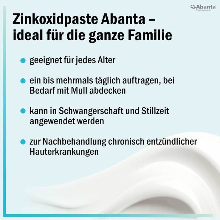 Zinkoxidpaste Abanta 200 mg / g Paste zur Anwendung auf der Haut - 4