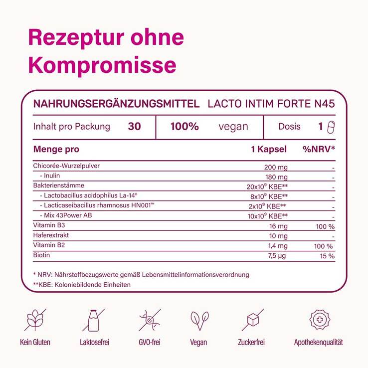 Lacto Intim Forte N45 + Biotin + Vitamin B2 & B3 Kapseln - 3