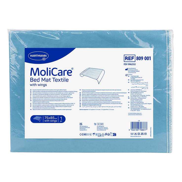 Molicare Bed Mat Textile 75x85 cm mit Flügel - 2