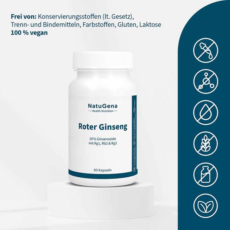 Roter Panax ginseng 20% Ginsenoside vegan Kapseln - 2