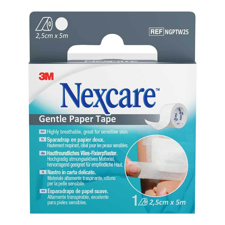 Nexcare Gentle Paper Tape 2,5 cmx5 m weiß Rolle - 1