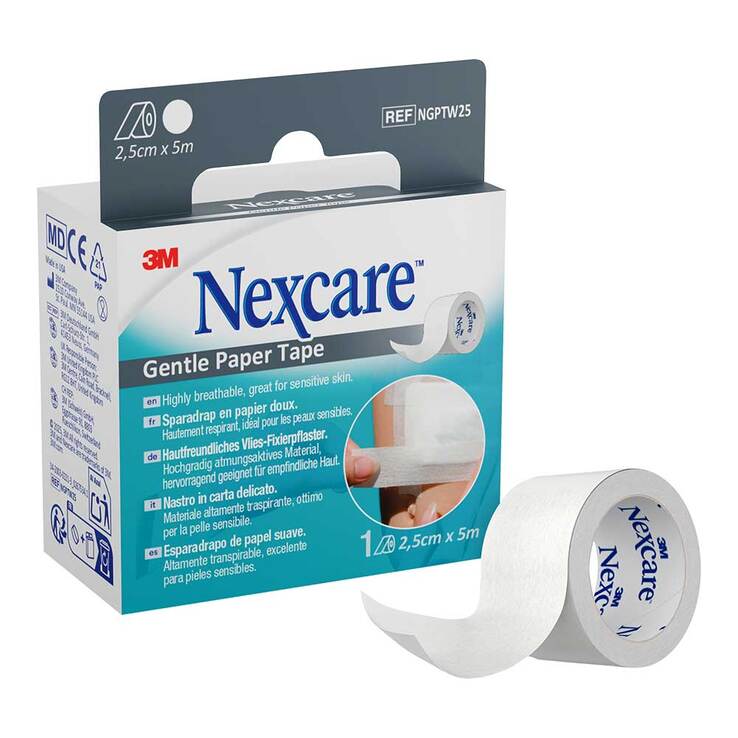 Nexcare Gentle Paper Tape 2,5 cmx5 m weiß Rolle - 3