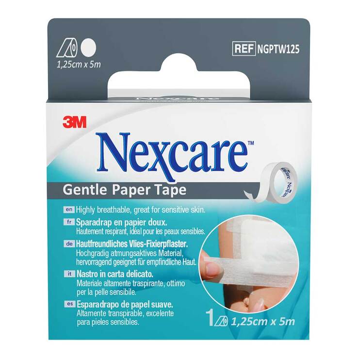 Nexcare Gentle Paper Tape 1,25 cmx5 m weiß Rolle - 1
