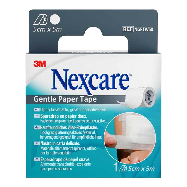 Nexcare Gentle Paper Tape 5 cmx5 m weiß Rolle - 1