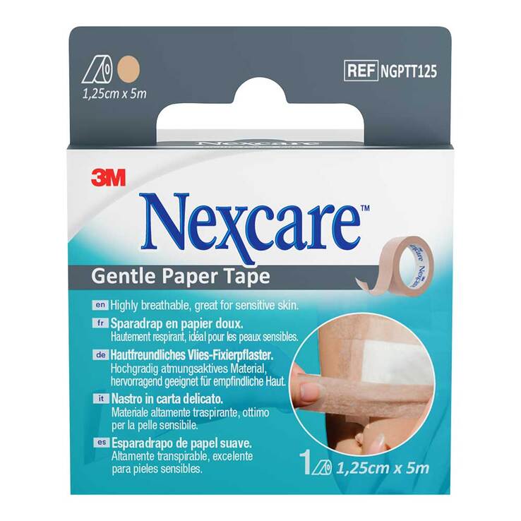 Nexcare Gentle Paper Tape 1,25 cmx5 m tan Rolle - 1