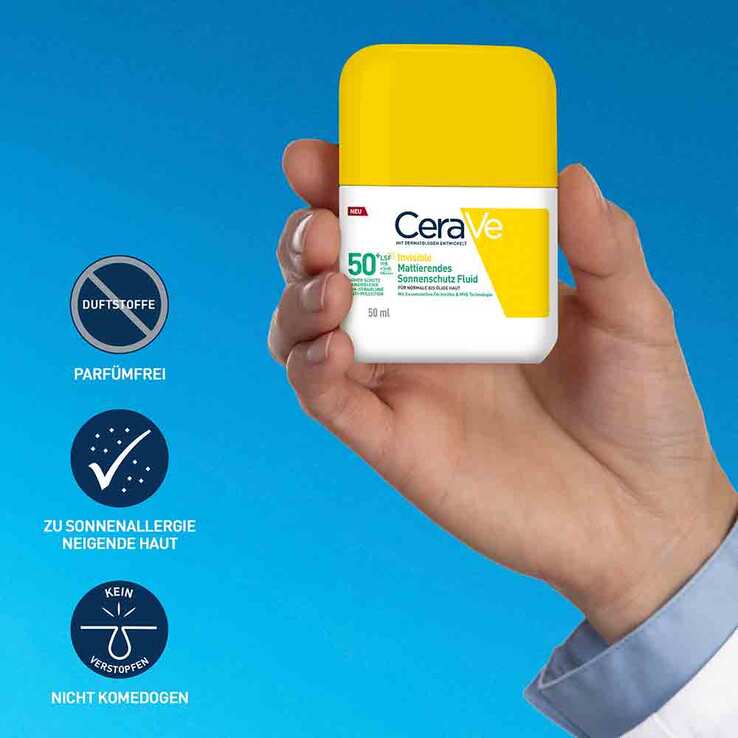 Cerave Sonnenschutz Fluid Invisi.mattier.SPF 50 + - 5