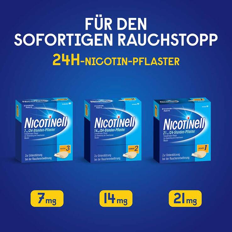 NICOTINELL 14 mg / 24-Stunden- Nikotinpflaster, Pflasterstärke Mittel (2) - 4