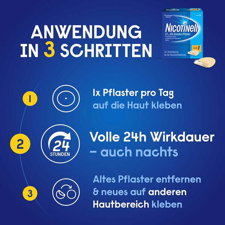 NICOTINELL 14 mg / 24-Stunden- Nikotinpflaster, Pflasterstärke Mittel (2) - 6