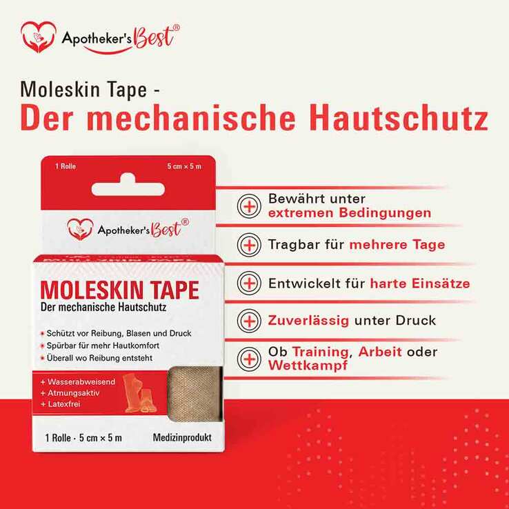 Apothekers Best Moleskin Tape 5 cmx5 m - 6