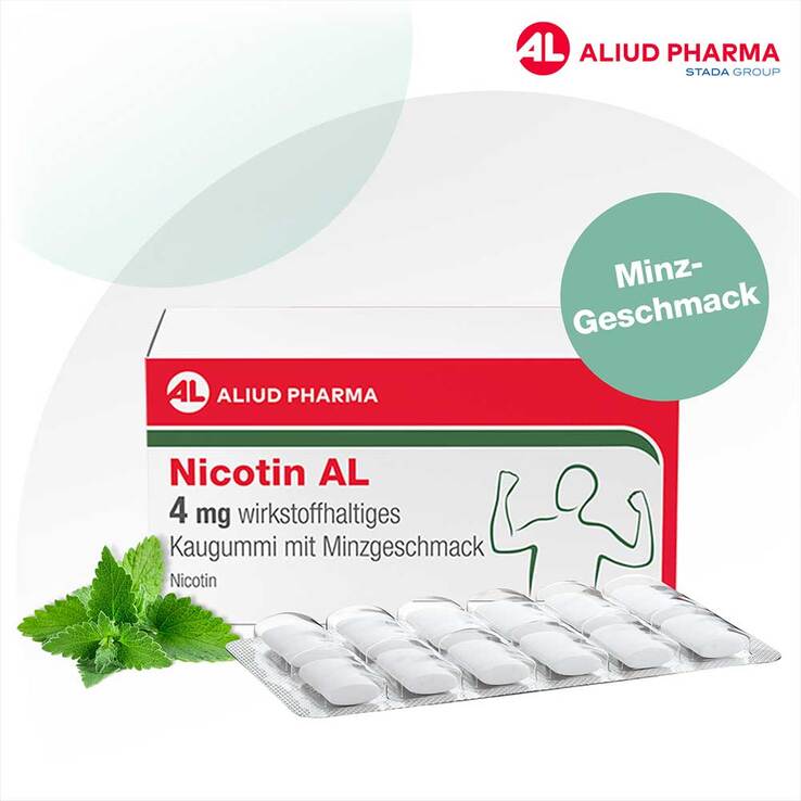 Nicotin AL 4 mg wirkstoffhaltiges Kaugummi mit Minzgeschmack - 2
