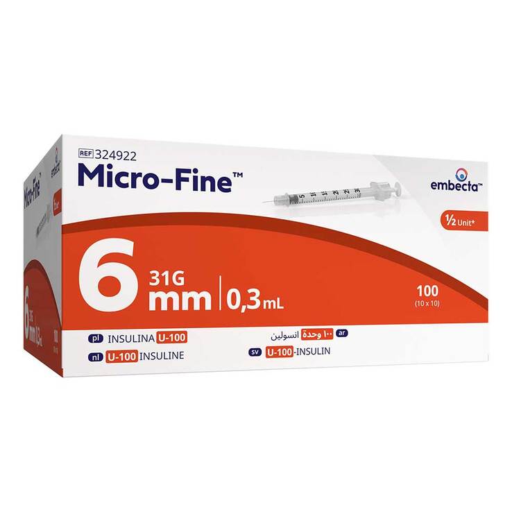 Micro-Fine Insulinspritze 0,3 ml U100 6 mm - 1