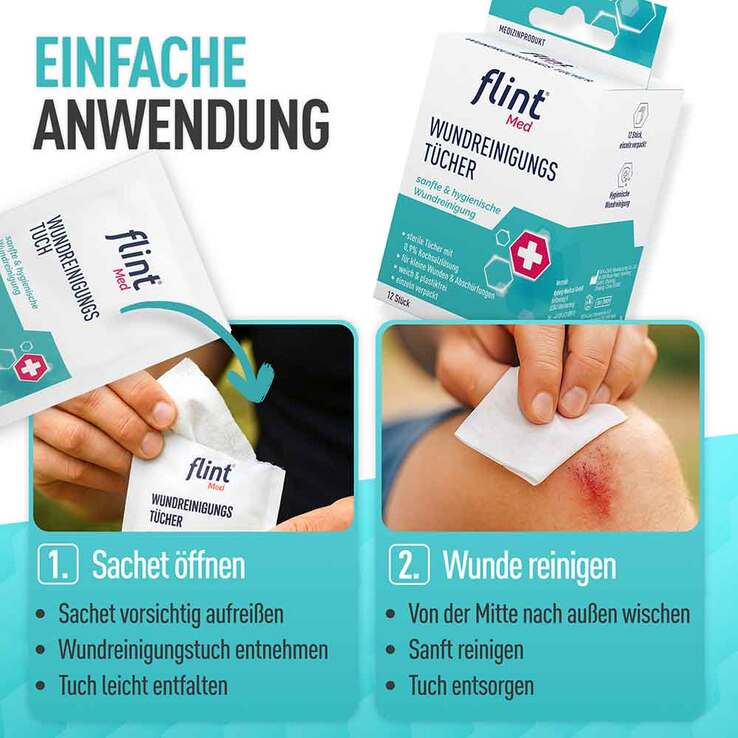 Flint Med Wundreinigungstücher steril 12,5x18 cm - 4