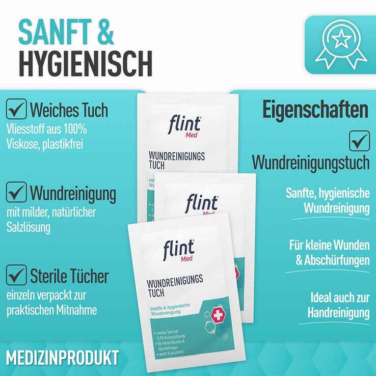 Flint Med Wundreinigungstücher steril 12,5x18 cm - 6