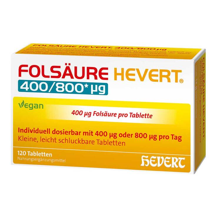 Folsäure Hevert 400 / 800 µg Tabletten - 1