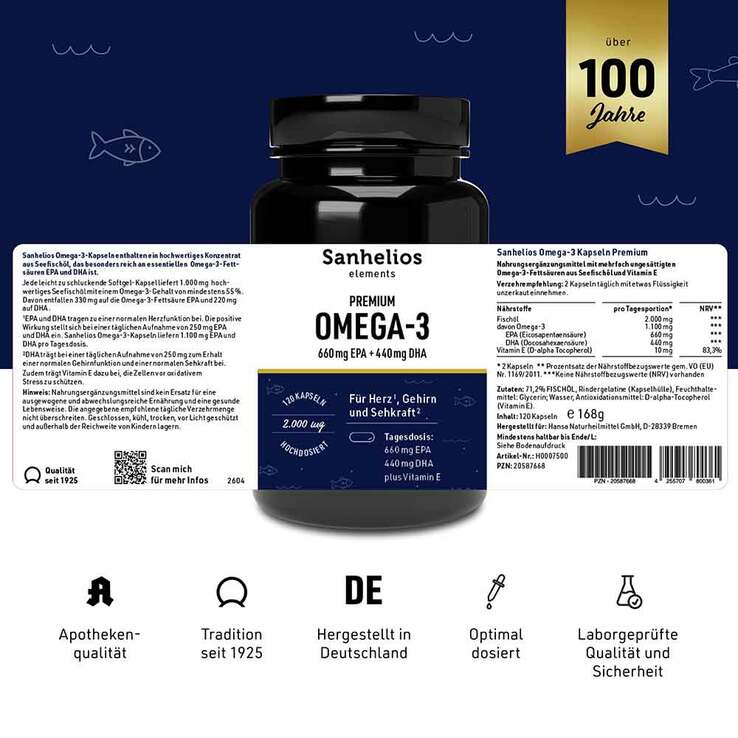 Sanhelios Premium Omega-3 Kapseln - 3