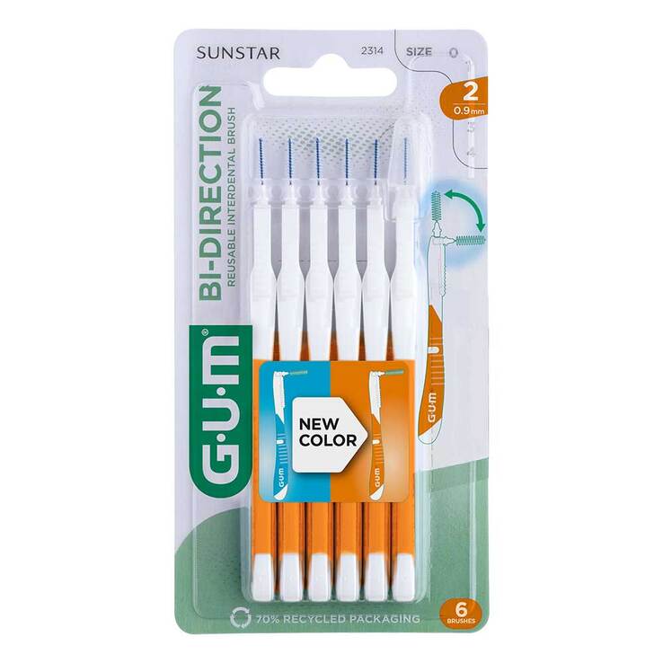 GUM BI-Direction Interdentalbürste 0,9 mm orange 6 St